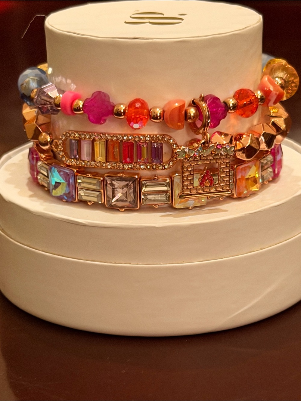 Bomb Party New! “Fireside Chats” - Multicolor Crystal Stack Bracelet Set